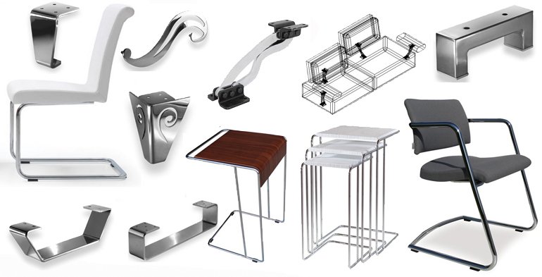 Modern table bases and chair mechanisms